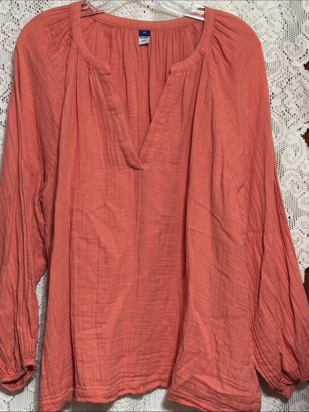 Old Navy Coral Peasant Cotton Gauze Tunic
